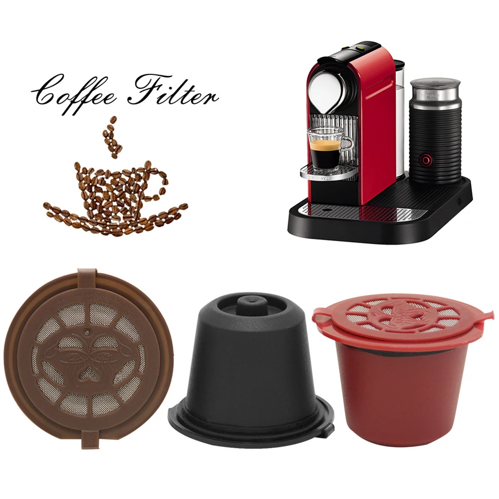 1/3 ADET Nespresso doldurulabilir kahve kapsülü Fincan Kullanımlık Kahve Kapsülü Kaşık Fırça Kahve Filtreleri Kahve Aksesuarları