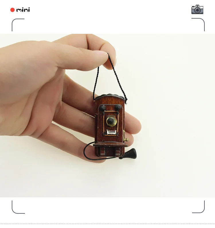1/6 BJD Retro Tarzı Dollhouse Mini panel telefon Bebek Evi Aksesuarları Fotoğraf Sahne Minyatür Ürünler Mobilya Modeli Oyuncak