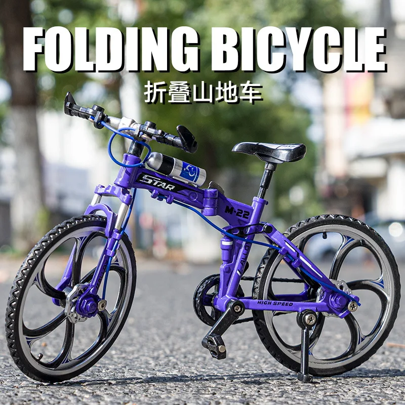 1: 8 Alaşım Bisiklet Modeli Diecast Metal Parmak Dağ bisikleti Yarış Oyuncak Viraj Yol Simülasyon Koleksiyonu Oyuncaklar çocuklar için