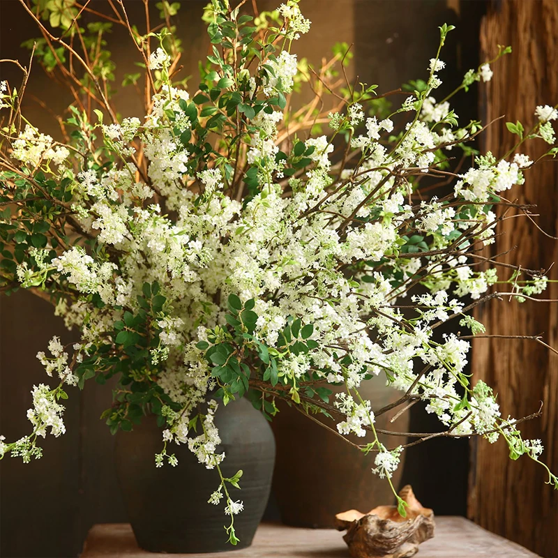 1 ADET/1 M Yapay Çiçekler Kar Söğüt düğün Çiçek İpek Doku Amerikan Pastoral Tarzı Oturma Odası Dekorasyon Dıy Sahne