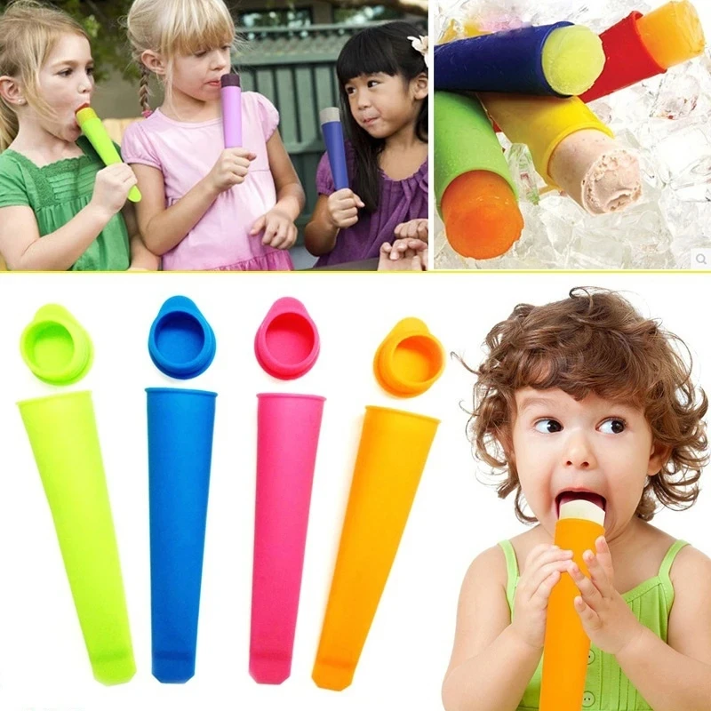 1 ADET Renkli Silikon Buz Pop Kalıp El Popsicles Kalıp Kapaklı DIY Dondurma Makineleri Yaz Dondurma Jöle Mutfak Aletleri