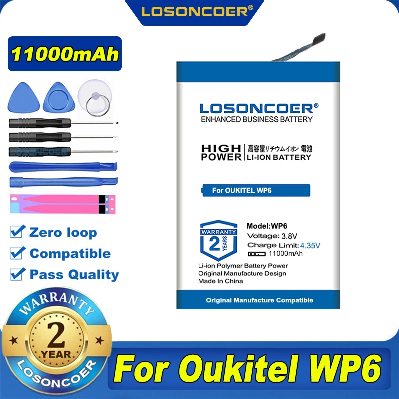 100 % Orijinal LOSONCOER S75 Pil OUKITEL WP6