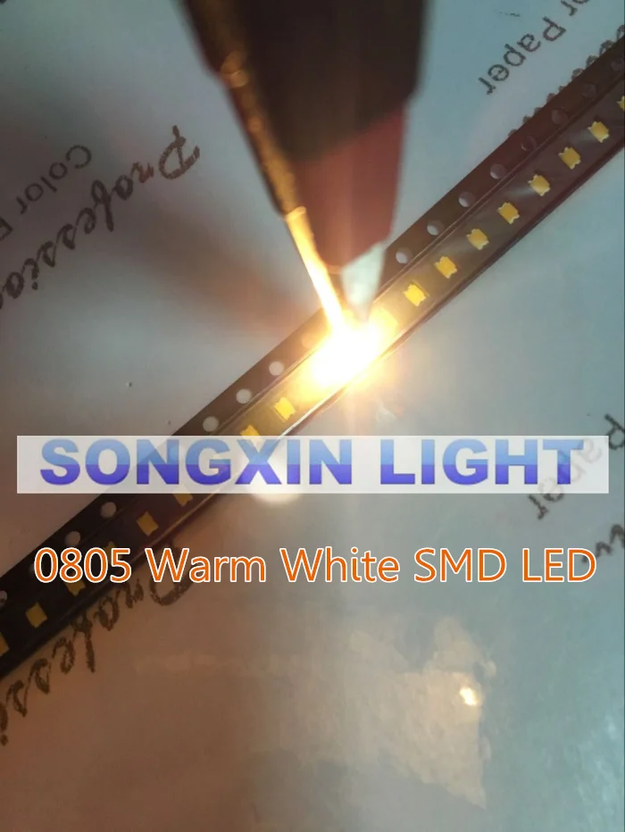 1000 adet 0805 SMD LED sıcak beyaz LED 2800-3200K LED ışık diyot su Temizle DIY süper parlak
