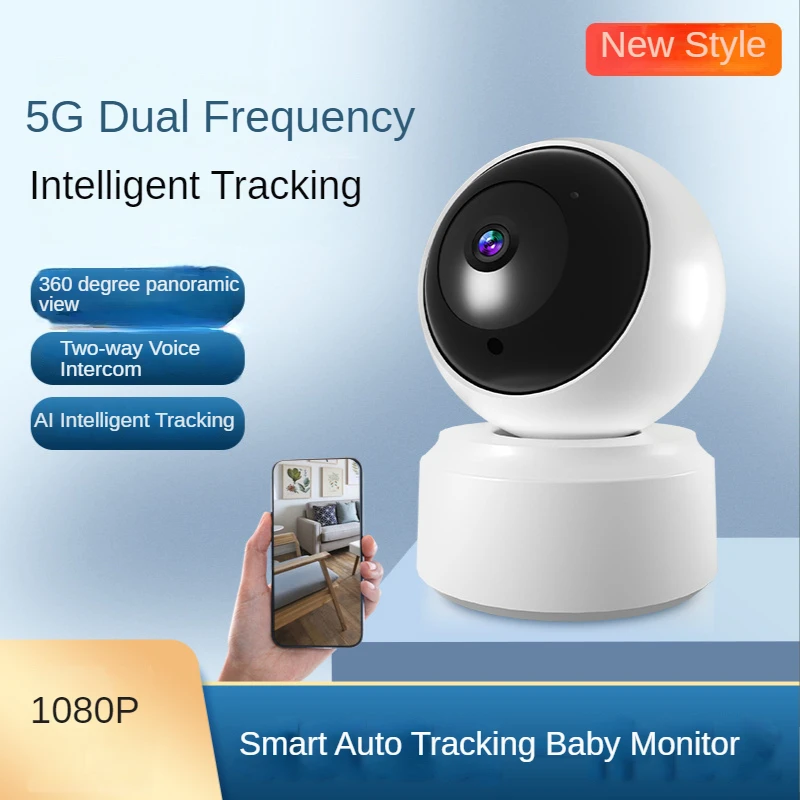 1080P bebek izleme monitörü Mini Gözetim Kamera WiFi IP 5G Çift Bant Kapalı Kablosuz Ev CCTV 360° Akıllı Otomatik İzleme bebek izleme monitörü