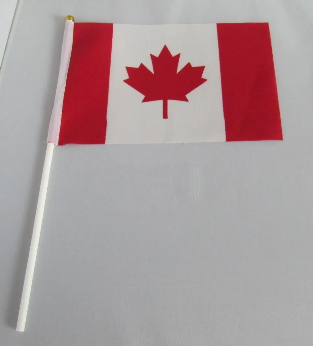14 * 21 cm Kanada el sinyal sallayarak bayrak küçük afiş bayrakları
