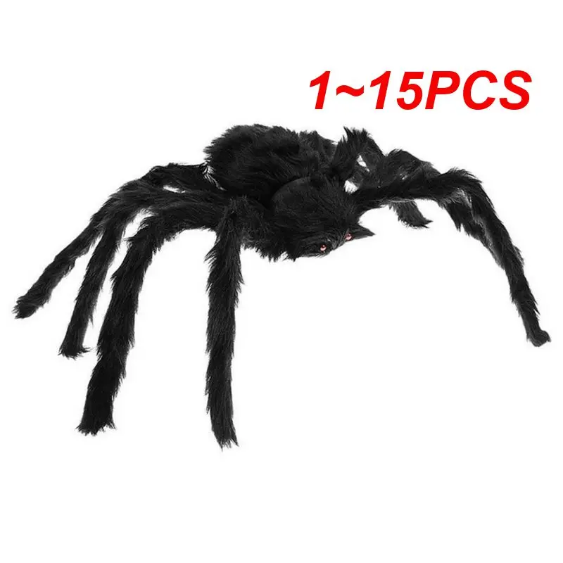 1~15 ADET Örümcek Web Spooky Yüksek Kaliteli Malzeme Mükemmel Cadılar Bayramı Dekorasyon Büyük Boy Çoklu Kullanım Dev Siyah Peluş Örümcek