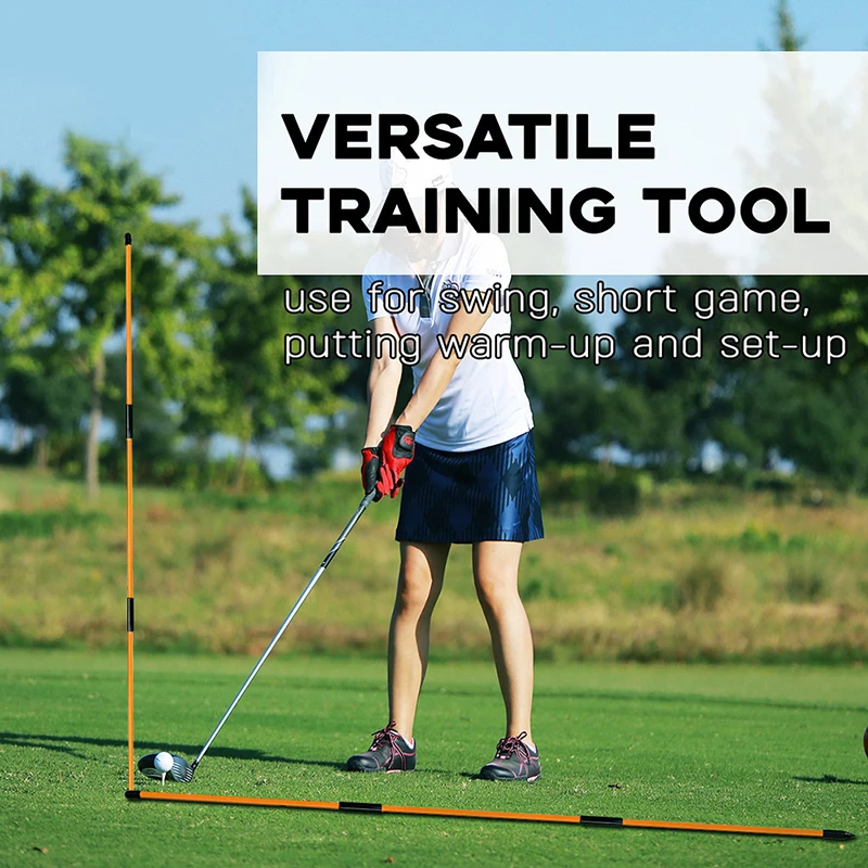 2 Adet Golf Yön Göstergesi Sopa Taşınabilir Üç Katlı Golf Correcter Uygulama Sopa golf vuruş Yardımcı Eğitim Aracı