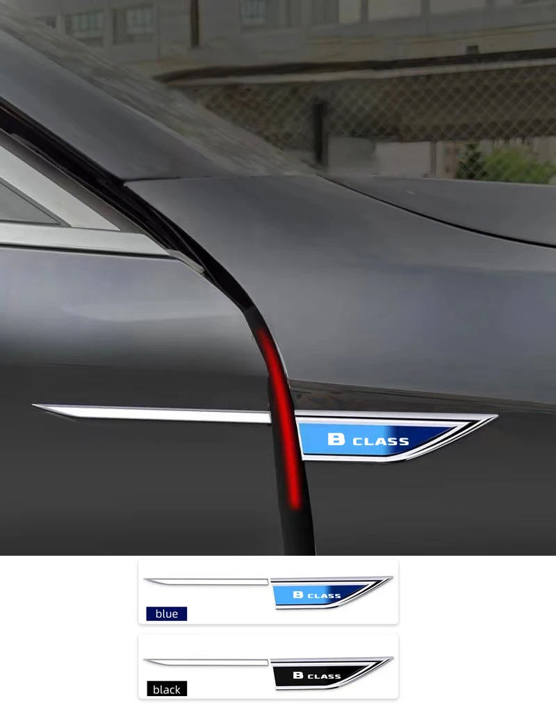 2 adet Krom Modifiye Araba Vücut Standart Çamurluk Dekorasyon Varyant Sticker Mercedes Benz B sınıfı logo ile araba Aksesuarları