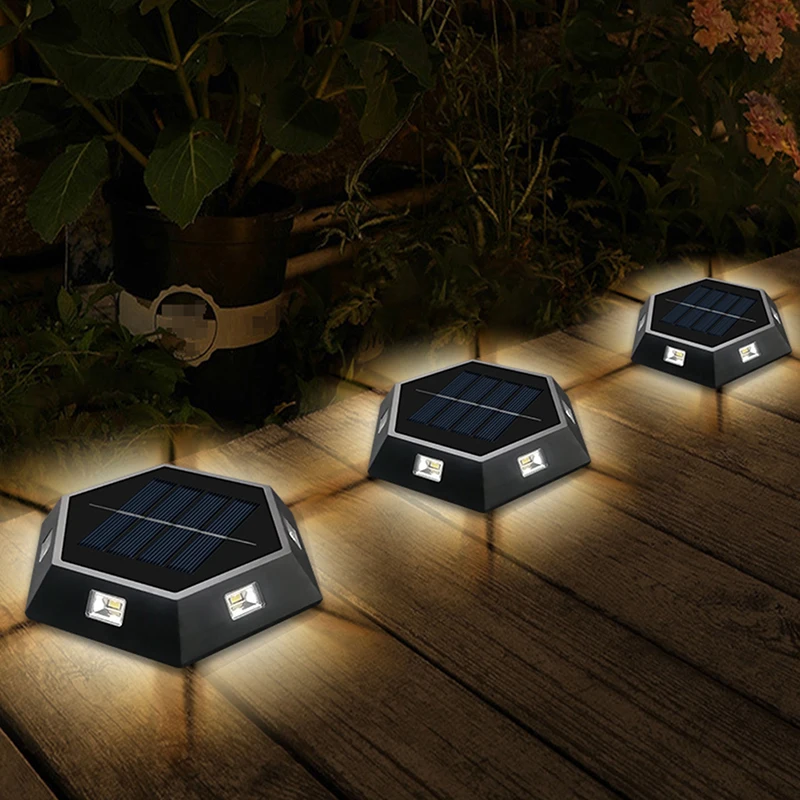 2 adet / paket 6 LEDs Güneş zemin su geçirmez açık alan aydınlatması Güneş Bahçe Dekorasyon Lambası Disk ışıkları Yolu Yard Peyzaj Aydınlatma