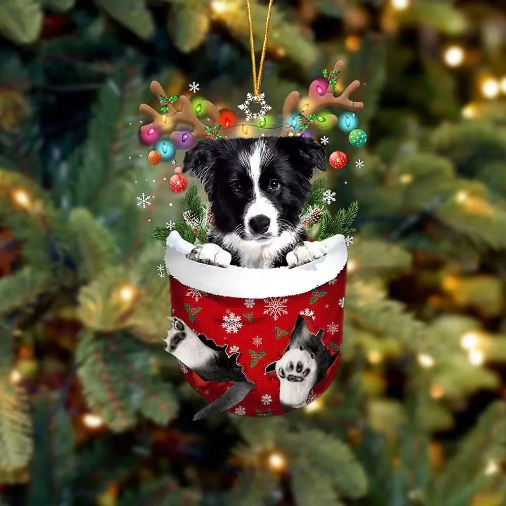 2022 Yeni Yaratıcı Sevimli Noel Çorap Köpek Noel Ağacı Kolye Dekoratif Tatil Hediye Noel Dekorasyon Ev
