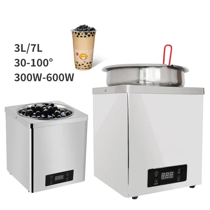 220V Gıda yalıtım kabı İnci İsıtıcı Boba Yalıtım Pot 7L Süt Çay Dükkanı için Paslanmaz Çelik gıda ısıtıcısı İnci Makinesi