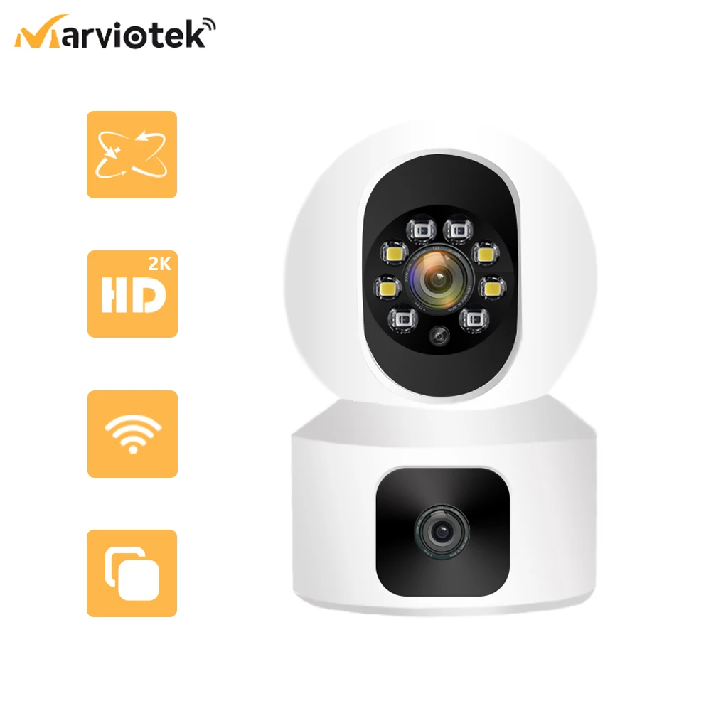 2K Wifi Survalance Kamera İcsee Çift Lens Ptz Kamera Wi Fi bebek izleme monitörü Çift Ekran Kamera Akıllı Ev Video Güvenlik Koruma
