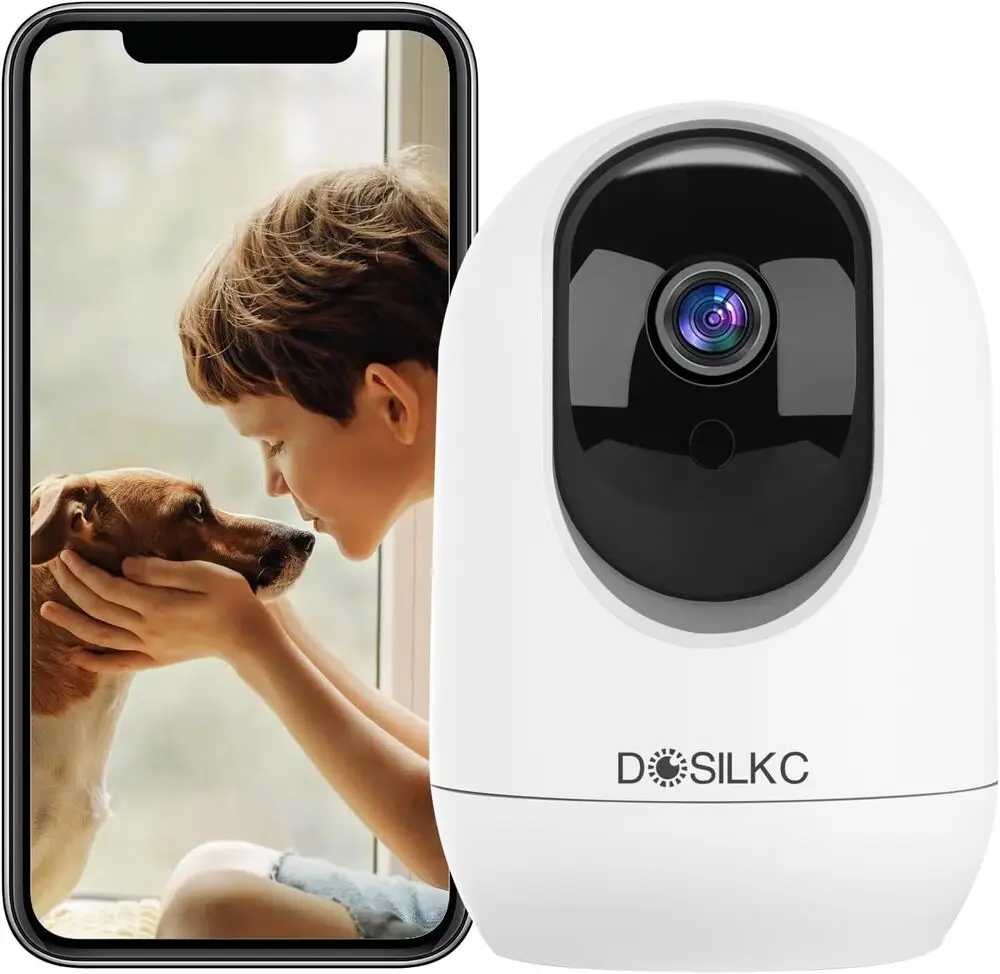 2K⁺ Kapalı 2.4 GHz WiFi güvenlik kamerası 360° Pan Tilt Köpek Pet Kamera Ev Güvenlik için Telefon APP ile