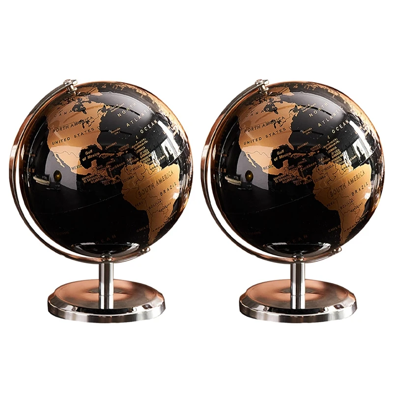 2X Dünya Küre Takımyıldızı Haritası Küre Ev Masa Masa Süsleri Hediye Ofis Ev Dekorasyon Aksesuarları(Altın)