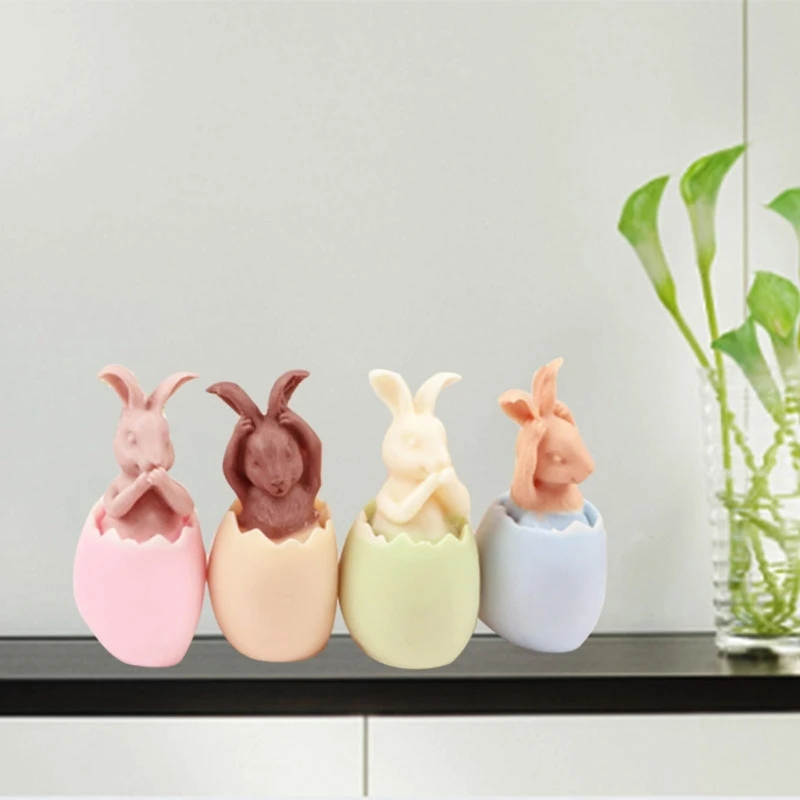 3D Tavşan silikon kalıp Paskalya Yumurtası Kalıp DIY Reçine Sabun Kek Yapımı M76D