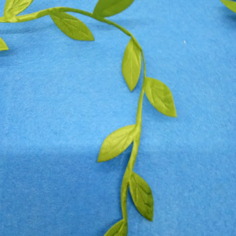 50 metre/ grup DIY kumaş yeşil renk el yapımı yapay sahte çiçek yaprak dekorasyon yaprakları zanaat boyutu 2.8 cm x 1cm