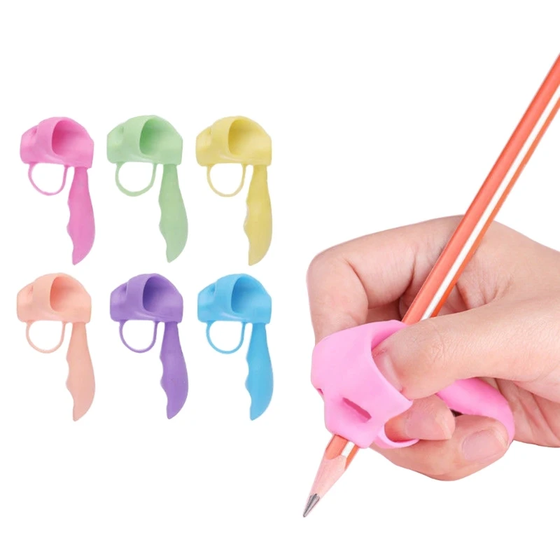 6 Adet Yumuşak Silikon kalem sapları Sağ Ve Sol Çocuklar İçin Çocuk Yürümeye Başlayan Genç Ergonomik Yazma Yardımı Renkli kalem Tutucular