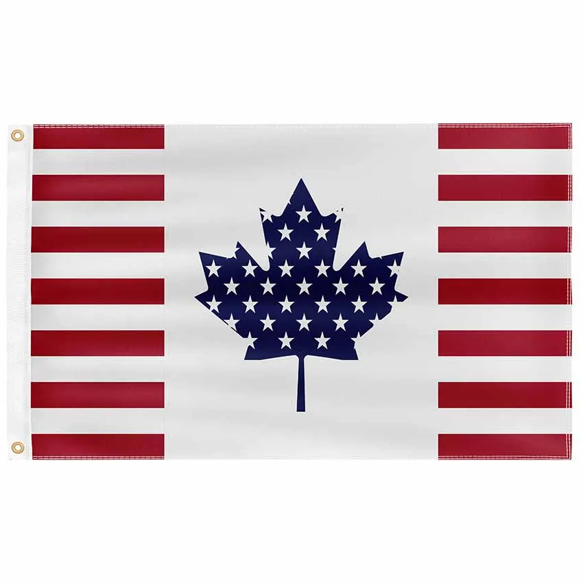 ABD ABD Amerikan Kanada Kanada Dostluk Bayrağı 3X5 FT Baskılı Afiş Polyester Çift Dikişli Dekorasyon İçin Parti Ev Yard