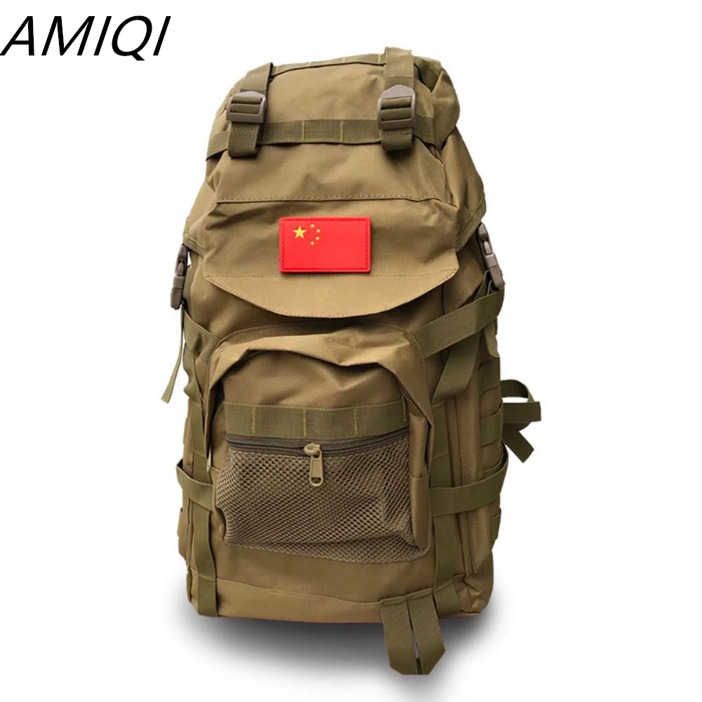 AMIQI Açık Taktik Sırt Çantası 60L Askeri çanta Ordu Trekking Spor Seyahat Sırt Çantası Kamp Yürüyüş Kamuflaj Çantası Saldırı Sırt Çantaları