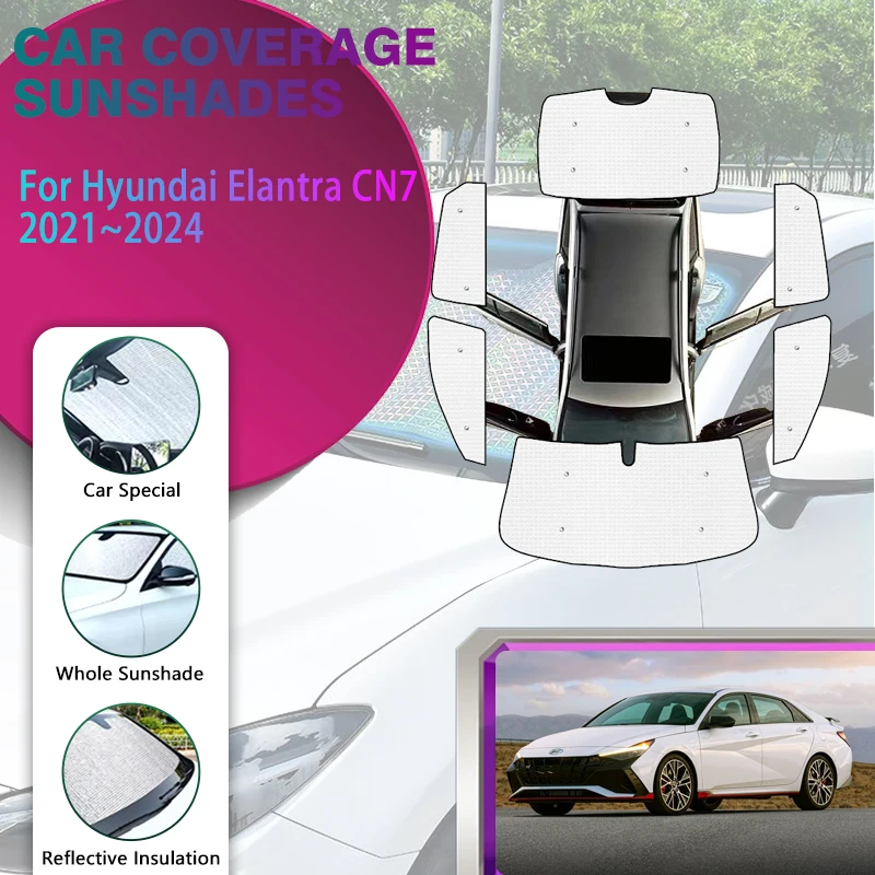 Araba güneşliği Kapakları Hyundai Elantra Avante İçin ı30 Sedan CN7 2021 ~ 2024 Visor Güneş Koruyucu Pencere Kapsama Araba Aksesuarları 2022 2021