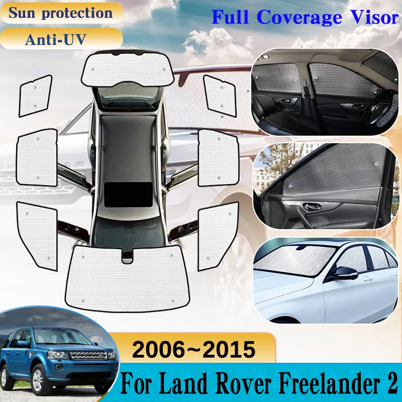 Araba Kapakları Vizör Land Rover Freelander 2 Aksesuarları İçin LR2 2006 ~ 2015 Cam Pencere Güneş Koruma Shades Anti-UV Güneş Şemsiyeleri