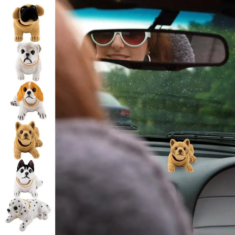 Araba Köpek Süsleme Sallayarak Kafa Masaüstü Dekorasyon Otomatik Taşınabilir Başını Sallayarak Köpek Dekor Aksesuarları Evrensel Araba İç Aksesuarları