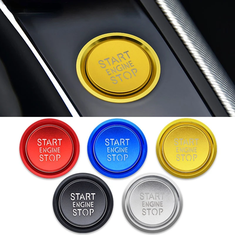 Araba Start-stop Düğmesi Koruyucu Dekoratif Kapak için Audi A6 B8 A6L Q5 8R A4 C7 B9 A7 BT 2018 Araba Styling Sticker Aksesuarları