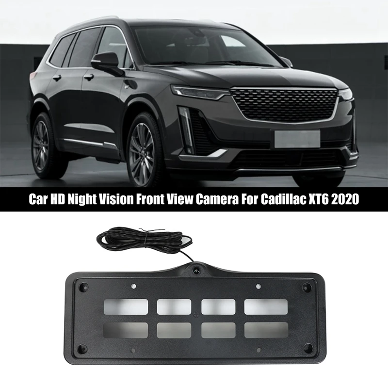 Araba Ön Tampon Plaka Standı Montaj Çerçevesi HD Gece Görüş Ön Görüş Kamerası Cadillac XT6 2020