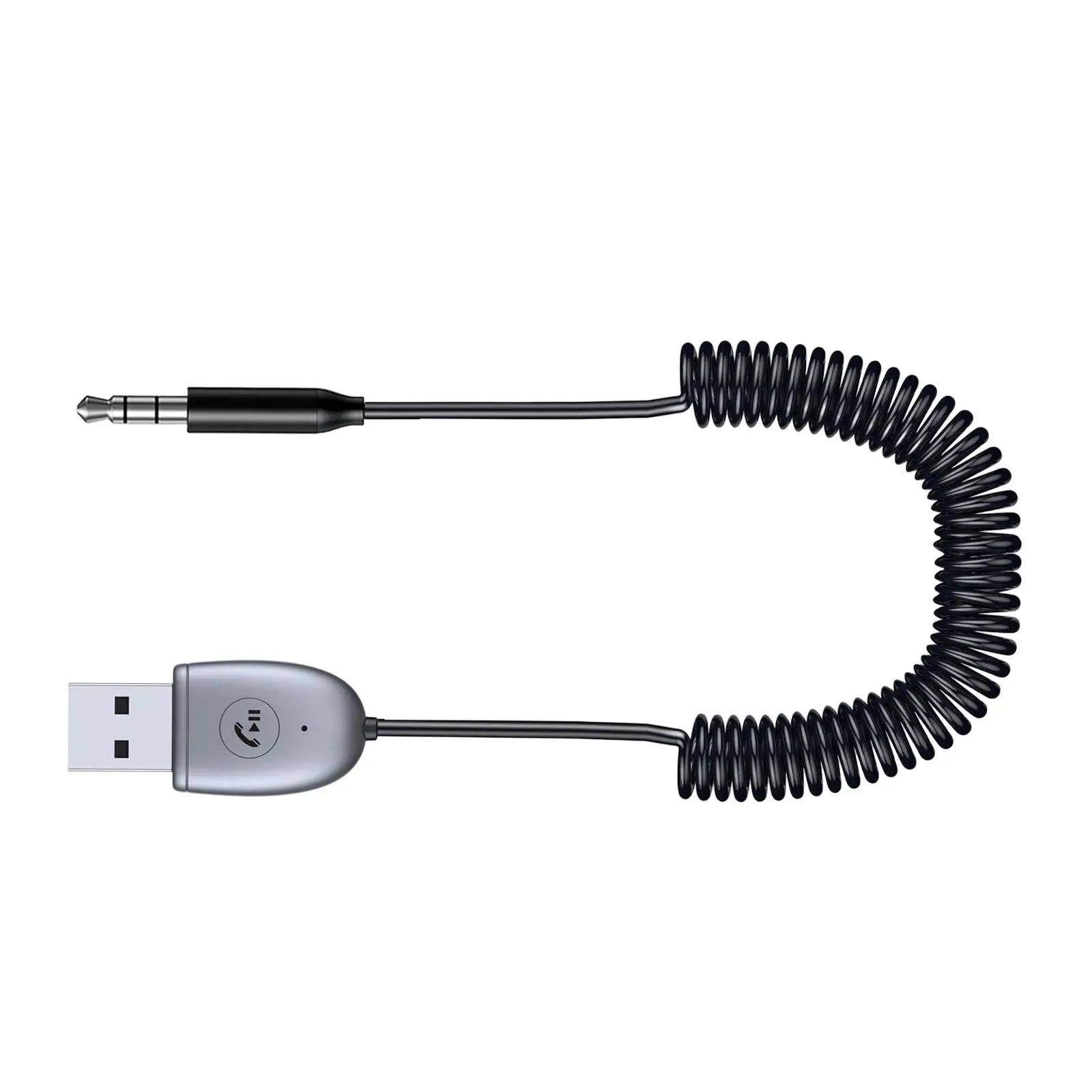 AUX Ses 5.0 Adaptörü için Ev Stereo USB 3.5 mm Jack Geri Çekilebilir 0.4-1.2 M Dahili Mikrofon ile 5.0 AUX Adaptörü için Araba