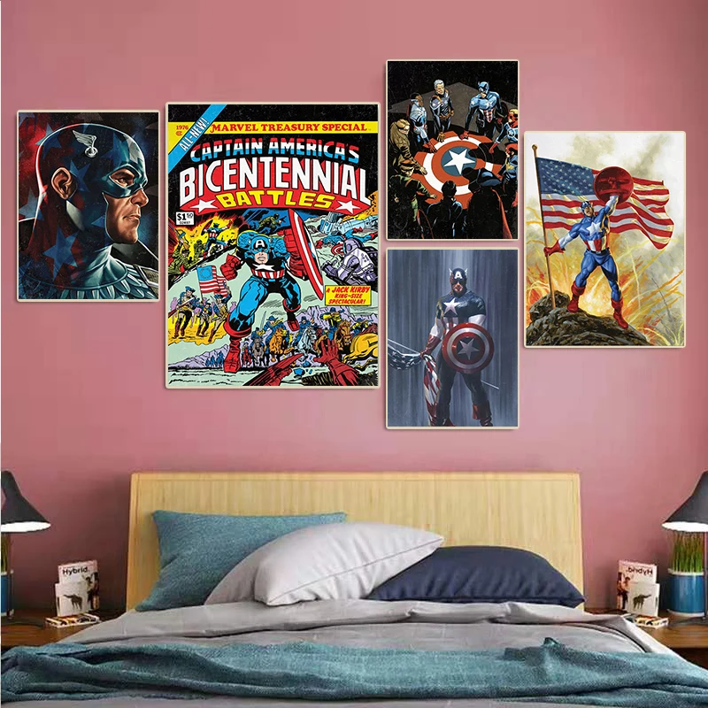 Avengers Süper Tuval Boyama Marvel Çizgi Roman Karakteri Süper Kahraman Posterler Baskılar duvar sanat resmi Oturma Odası Ev Dekorasyon için