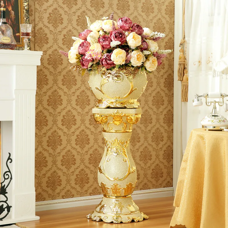 Avrupa tarzı roma sütunu oturma odası dekorasyon, high-end seramik yerden tavana büyük vazo dekorasyon yaratıcılık