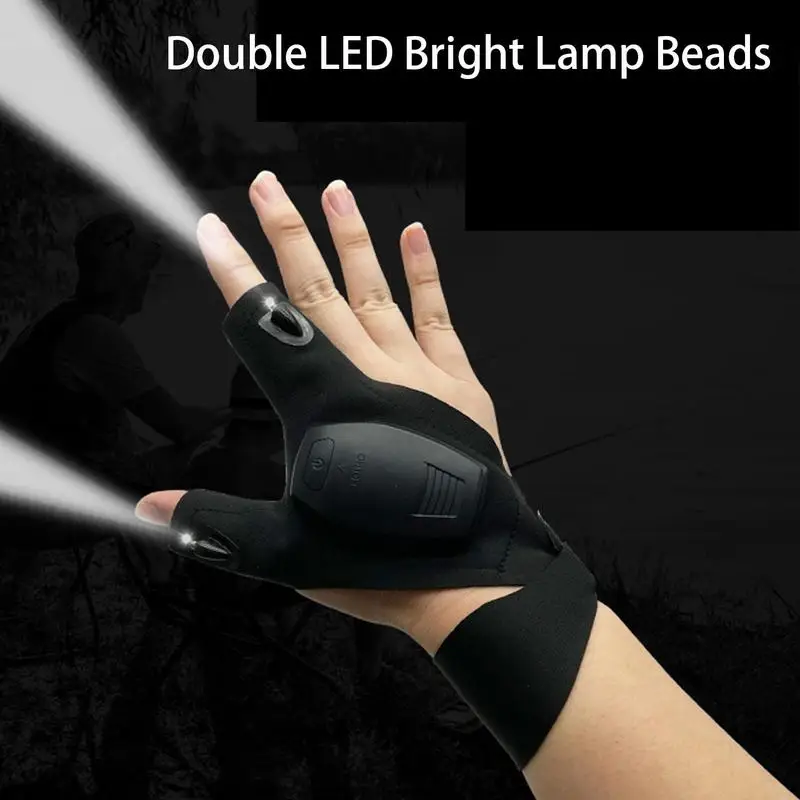 Açık Balıkçılık Eldiven el feneri eldiven gece lambası su geçirmez balıkçılık eldiven ile LED el feneri kamp Survival kurtarma araçları
