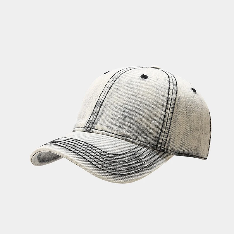 Bayanlar Erkekler Düz Şapka Kap Hafif Ayarlanabilir Yıkanabilir Klasik Spor Rahat Kap Yaz Denim güneş şapkası Beyzbol şapkası