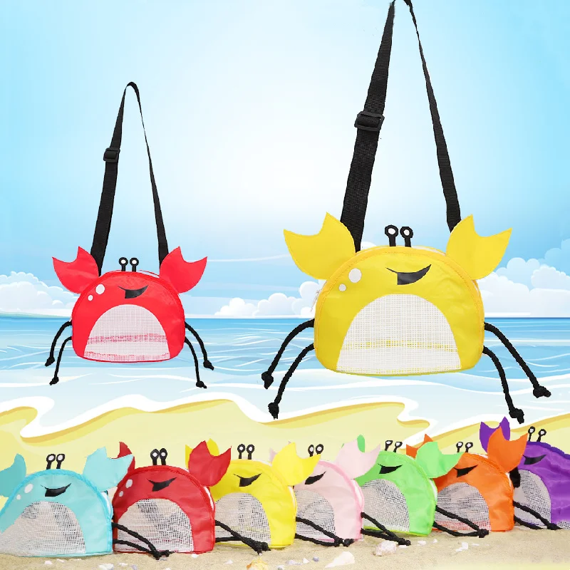 Bebek Plaj Çantaları Sevimli Yengeç Şekilli Kabuk Çanta Kız Çocuklar askılı çanta Kum Oyuncakları Aracı saklama çantası Çantası Çocuk omuzdan askili çanta