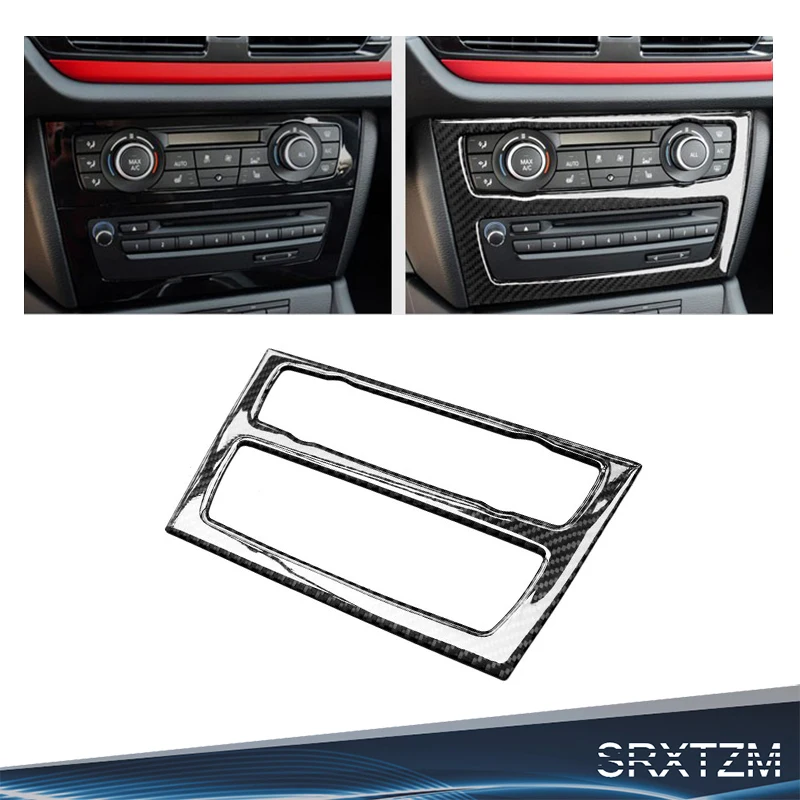 BMW için E84 X1 2011-2015 Araba Aksesuarları Karbon Fiber Araba CD Kontrol Paneli Çıkartmalar CD Paneli Çerçeve Süslemeleri Tamir