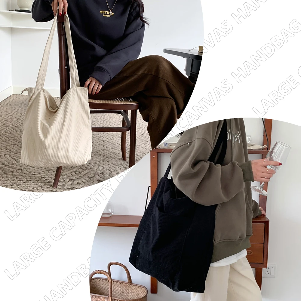 Büyük Kapasiteli Kadife omuzdan askili çanta Basit Tasarımcı Çanta kadın Alışveriş Çantası Çevre Dostu Bakkal Torbaları Kadın Crossbody Tote