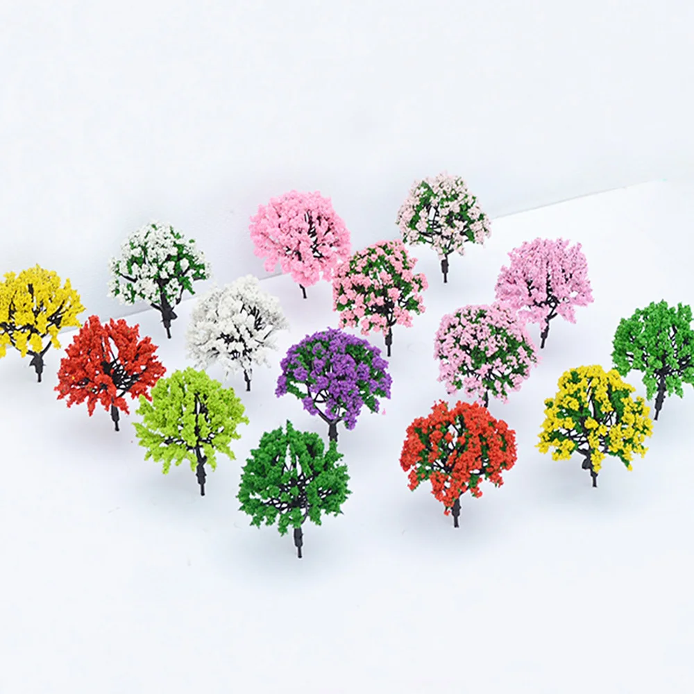 Chzimade 10 adet Simüle Çalı Çalı Çiçek Minyatürleri Mimari Kum Masa Manzara DIY Modelleri