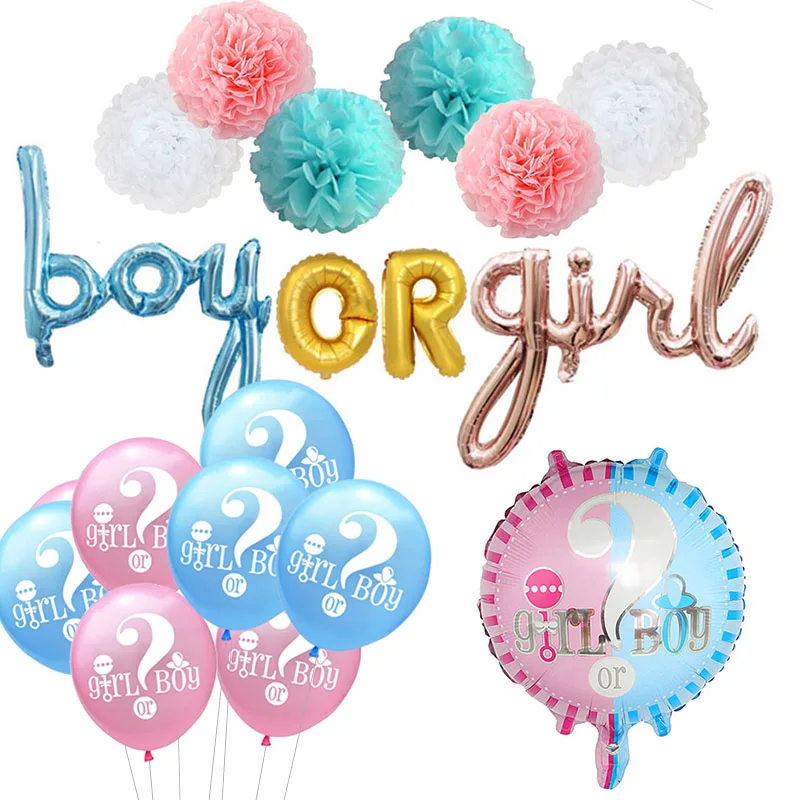 Cinsiyet Ortaya Parti Dekor Balon O? Balon afiş erkek ya da kız bebek duş parti dekorasyon konfeti kalp yıldız balon