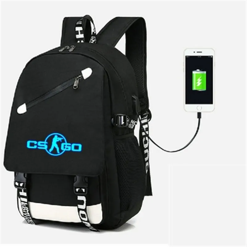CSGO Oyunu OL Sırt Çantası USB çantası Seyahat Okul Öğrencileri Çantası USB Moda Okul Rahat Laptop çantası Hediyeler
