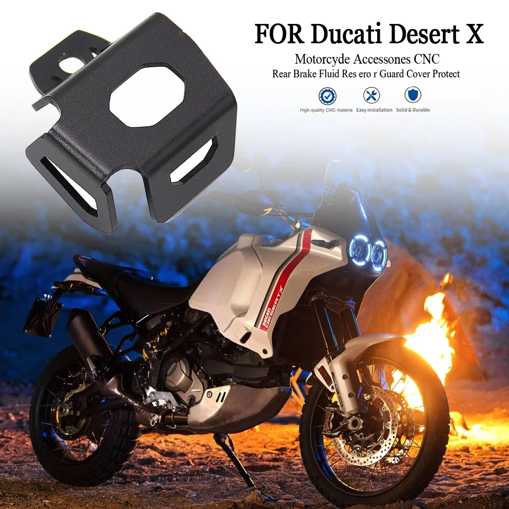 Ducati Desert X için DesertX 2022 Yeni Motosiklet Aksesuarları CNC alüminyum Arka fren hidroliği Rezervuar Guard Kapak Koruyun