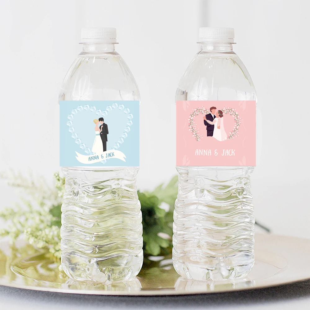 Düğün Su şişe ambalajlama Çıkartmalar Özel Etiketler Gelin Duş Doğum Günü Partisi Kişiselleştirilmiş Dekor Sticker Malzemeleri