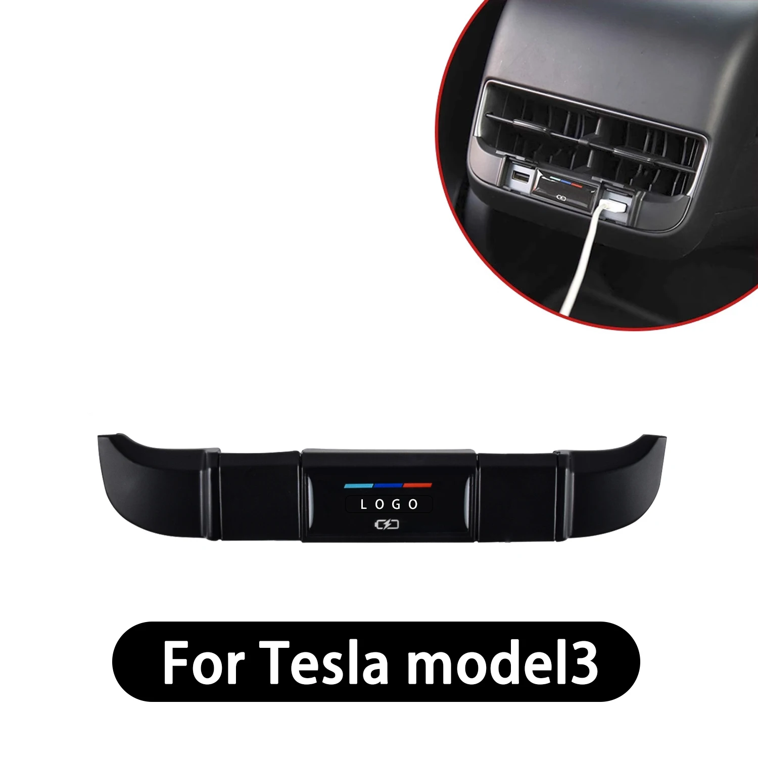 Egzoz Delikleri USB Şarj Koruyucu Kapak Epoksi Dekoratif Çıkartmalar kapak trim Tesla Modeli 3 Aksesuarları