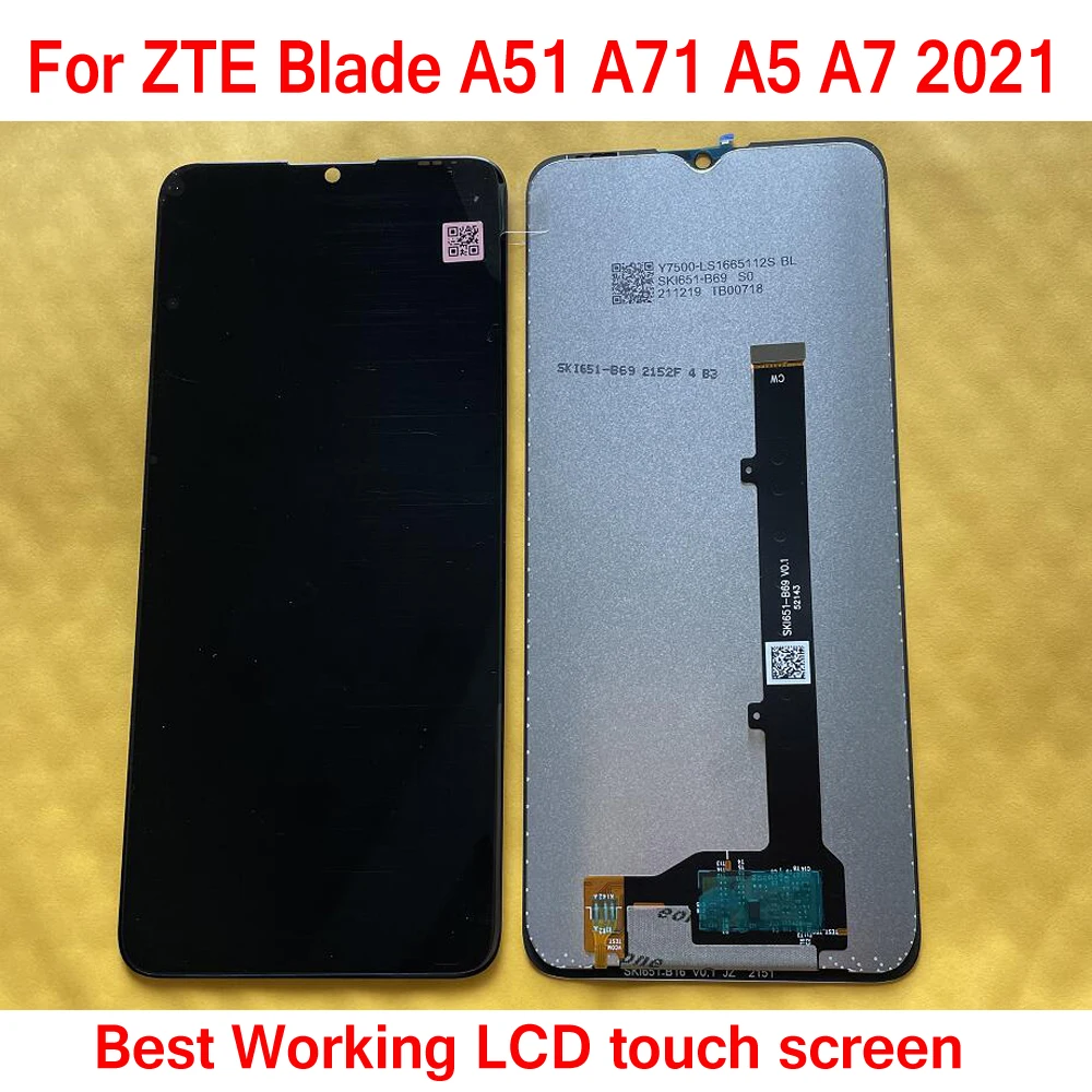En iyi Çalışma dokunmatik lcd ekran Panel ekranlı sayısallaştırıcı grup Cam Sensörü Telefon Pantalla İçin ZTE Blade A71 A51 A5 A7 2021
