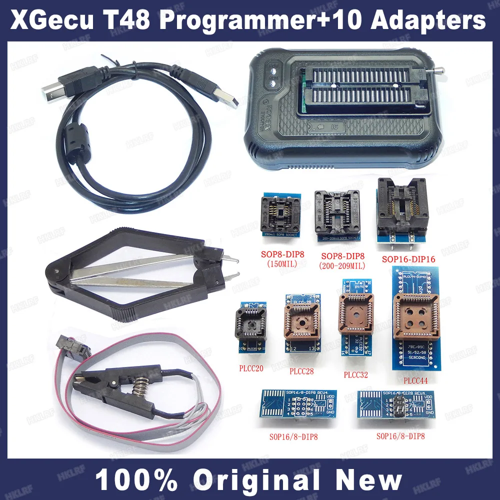 Fabrika Fiyat XGecu T48 Programcı V12.01 Desteği 28000+ Ic SPI / Nor / NAND Flash / EMMC + 10 Adaptörleri Daha iyi TL866II Artı