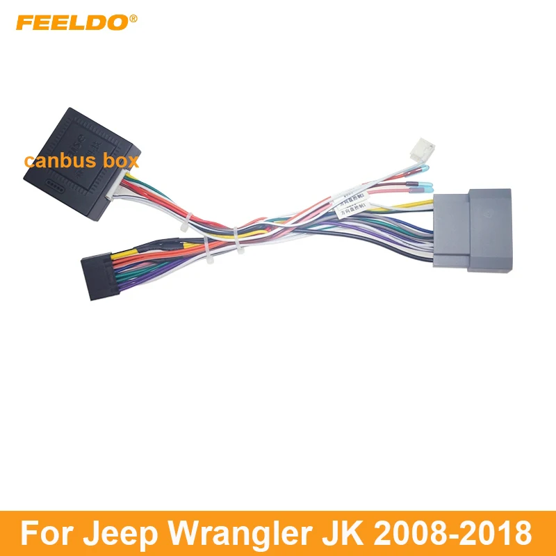 FEELDO Araba 16pin Android Kablo Demeti Jeep Wrangler JK Için (2008-2018) Satış Sonrası Stereo Kurulum