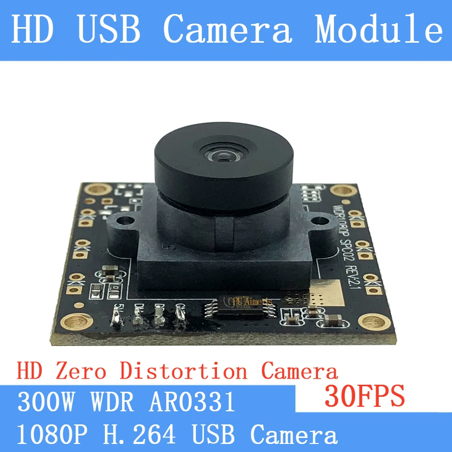 Full HD 1080P Gözetim Sıfır bozulma H. 264 WDR 3MP AR0331 Kamerası UVC Android linux Tak Oyna MJPEG 30FPS USB Kamera Modülü