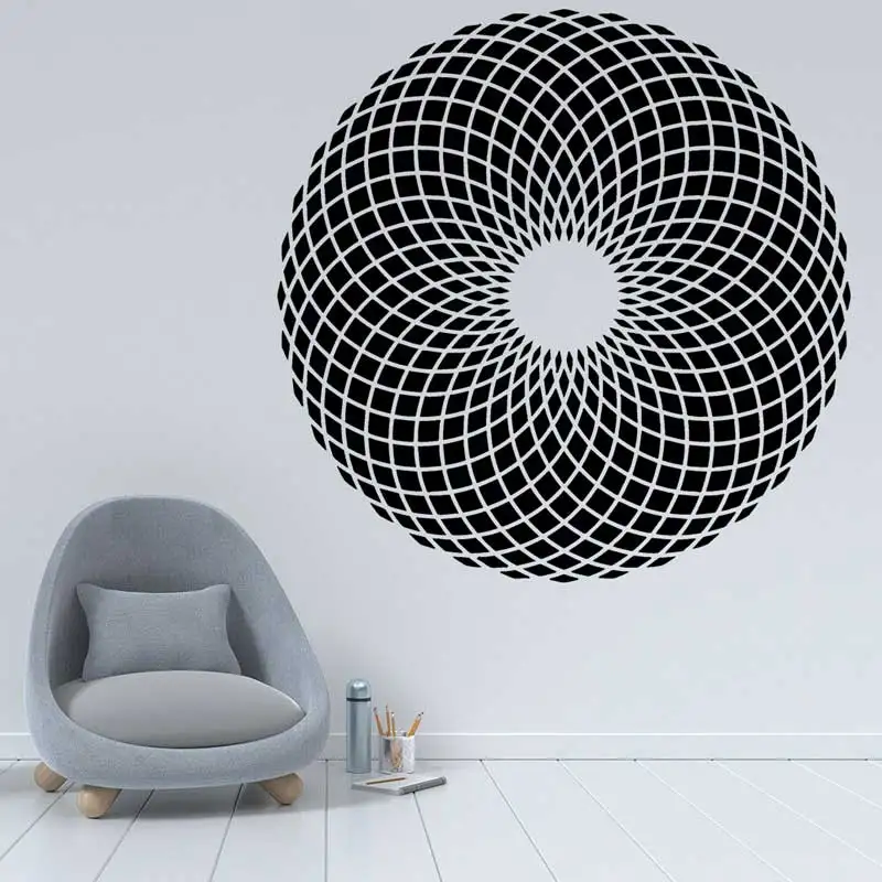 Geometrik Soyut 3D Desen Illusion Görüş Duvar Sticker Modern Moda Oturma Odası Ev Ofis Dekor Vinil Çıkartması Benzersiz Hediye