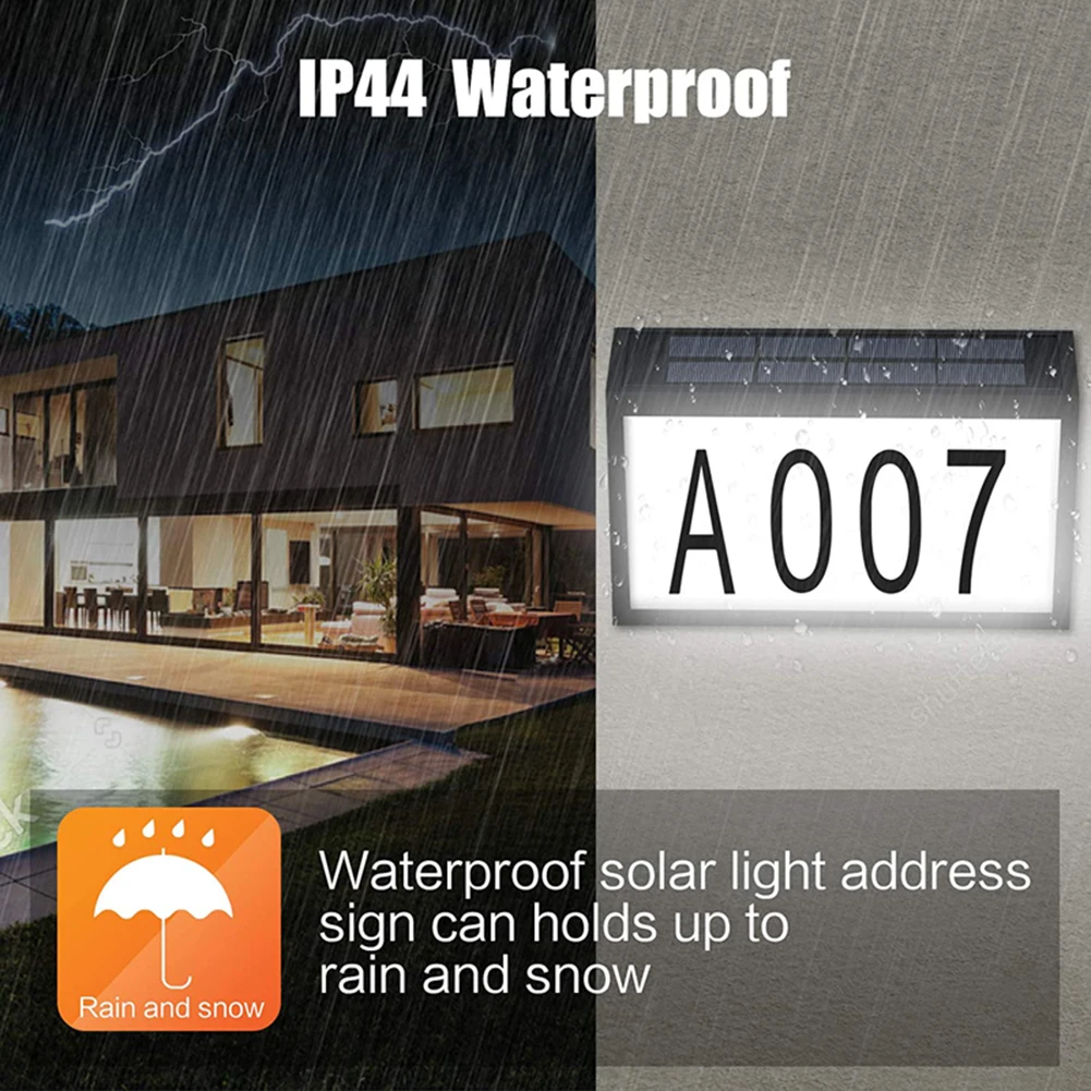 Güneş su geçirmez ev numarası plak ışık 10 LED adres işareti dış duvar lambası modern güneş ışığı kapı Numarası plaka