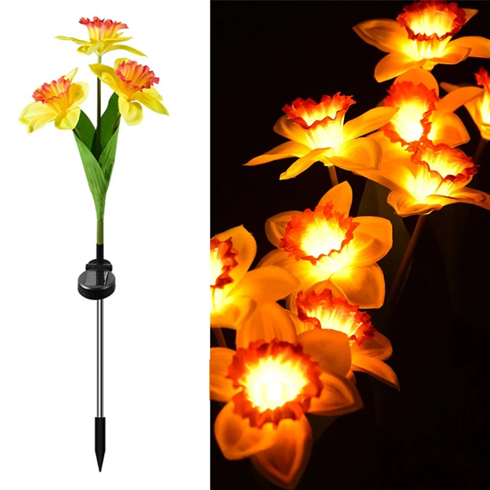 Güneş çiçek lamba açık simülasyon nergis çiçek ışık led bahçe dekorasyonu düğün tatil peri dekor çim peyzaj lambası