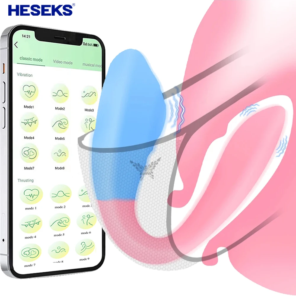 HESEKS Kablosuz APP Kontrol Titreşimli Yumurta Vibratör Giyilebilir Külot Vibratörler G Noktası Klitoris stimülasyon Seks Oyuncakları Kadınlar İçin
